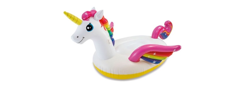 intex opblaasbare unicorn wit 201x140x97cm